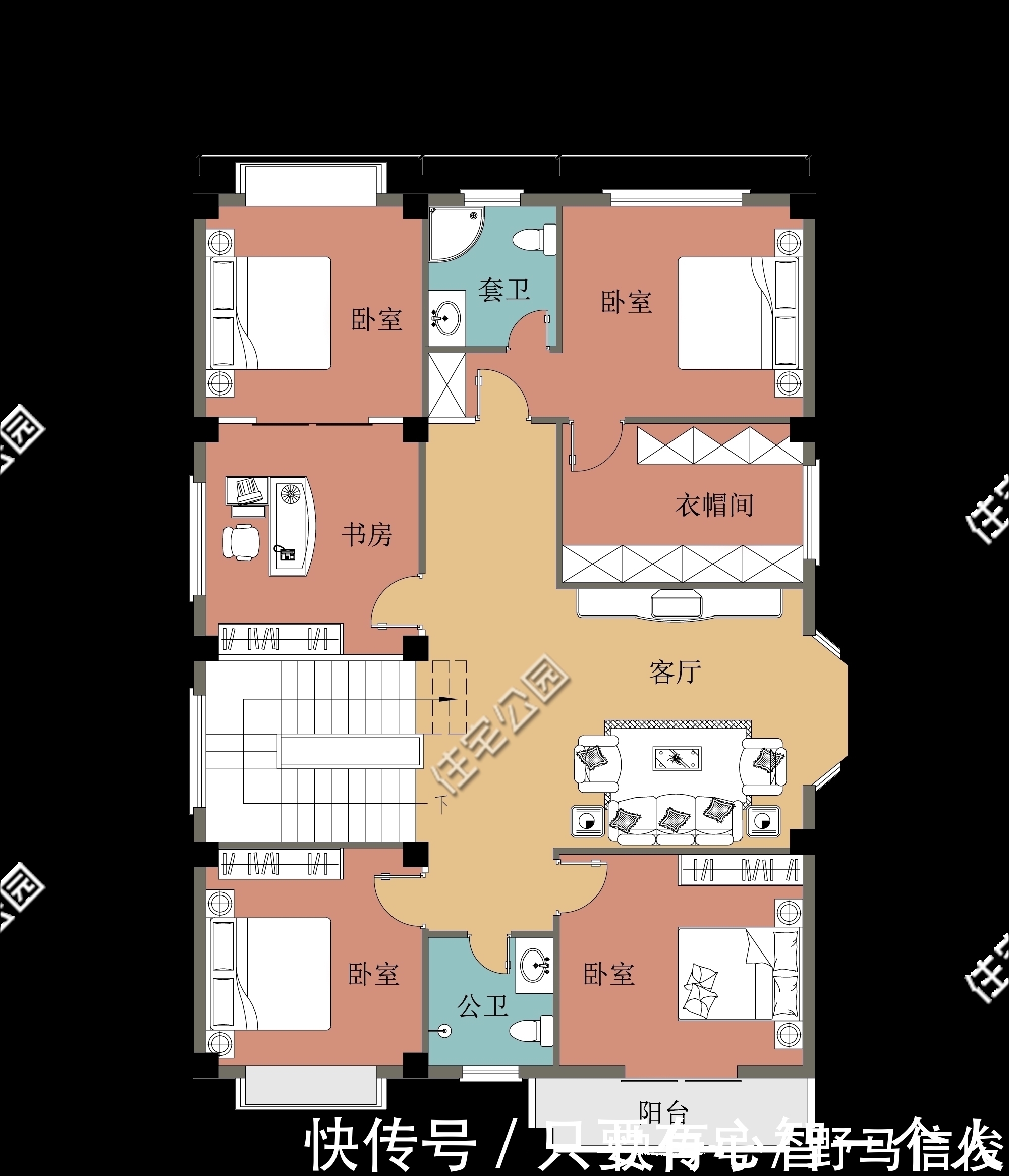 玄关|临街面宽10.2米,进深14-18米,该怎么设计二层建房?