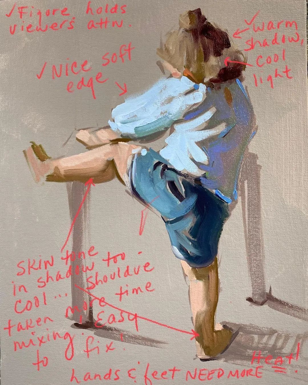 概括的笔触,光影和色彩具佳!