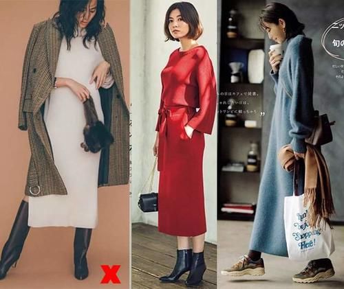  今冬火了一条裙子叫“针织连衣裙”，温柔知性，配大衣棉服穿很美