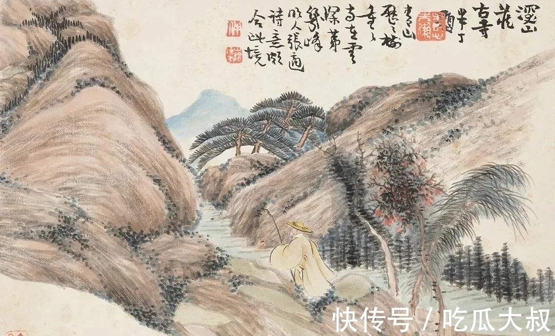 任预@「津门网」清代任预在A4纸张大小的册页上,画的山水别具诗情韵味