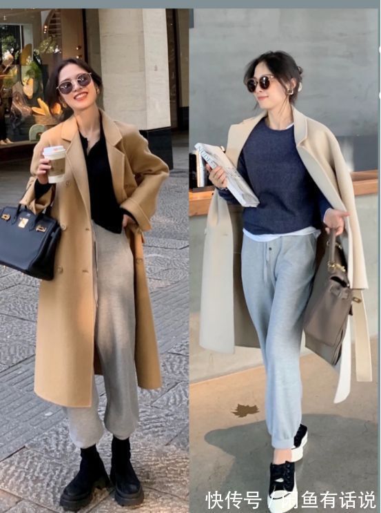 卫裤|卫裤才是冬天的“万能裤”,可以搭遍整个衣橱,照着穿时髦有气质