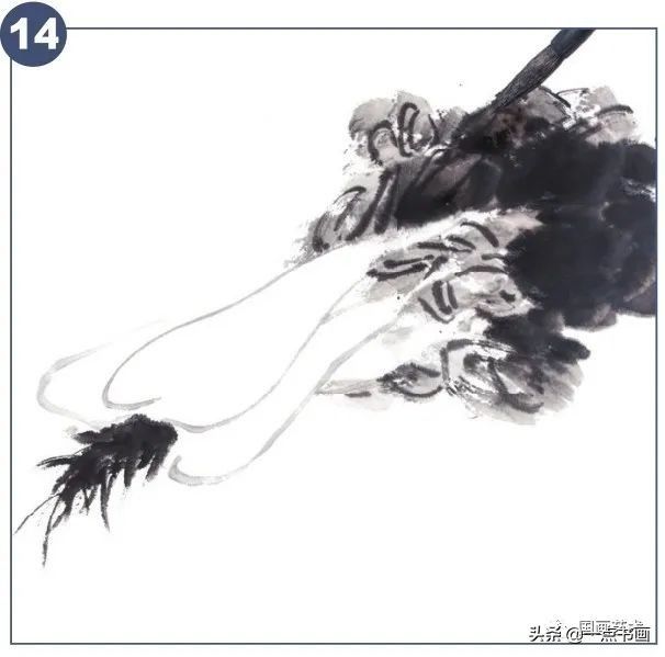 一步一步学画水墨大白菜