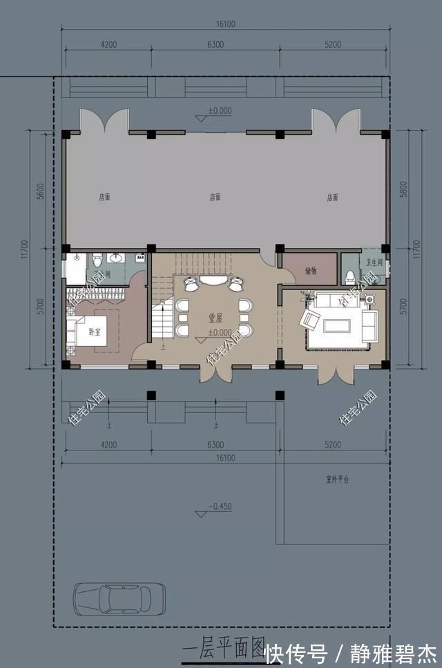 露台|农村建房位置好, 建个带商铺的户型把钱赚, 10套户型分享