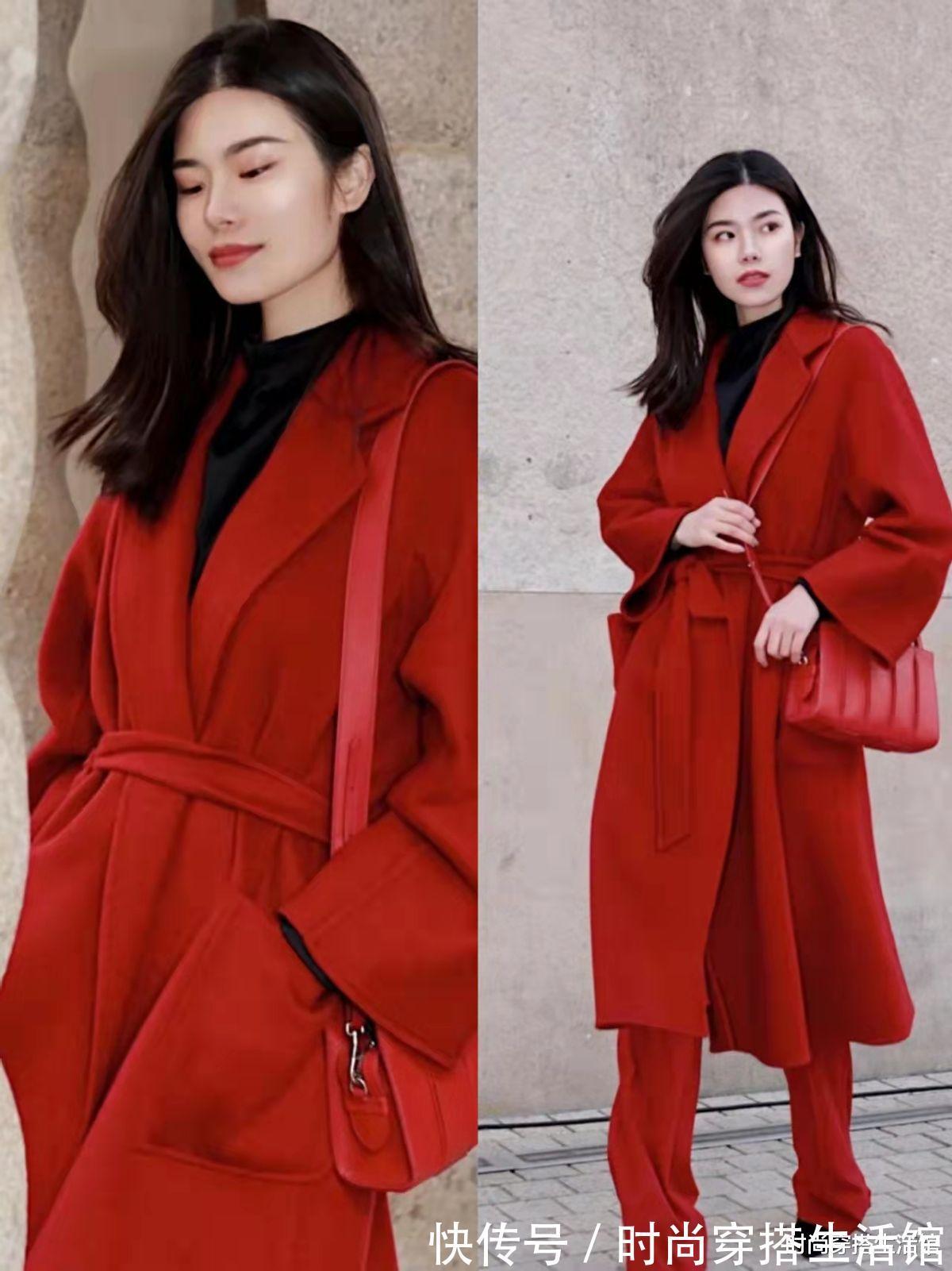 肩膀 红色大衣怎么穿才好看?我总结了这4组搭配方案,给你过年参考
