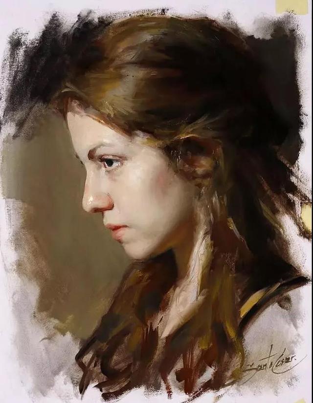 Cesar!古巴裔美国画家Cesar Santos人物肖像的作品