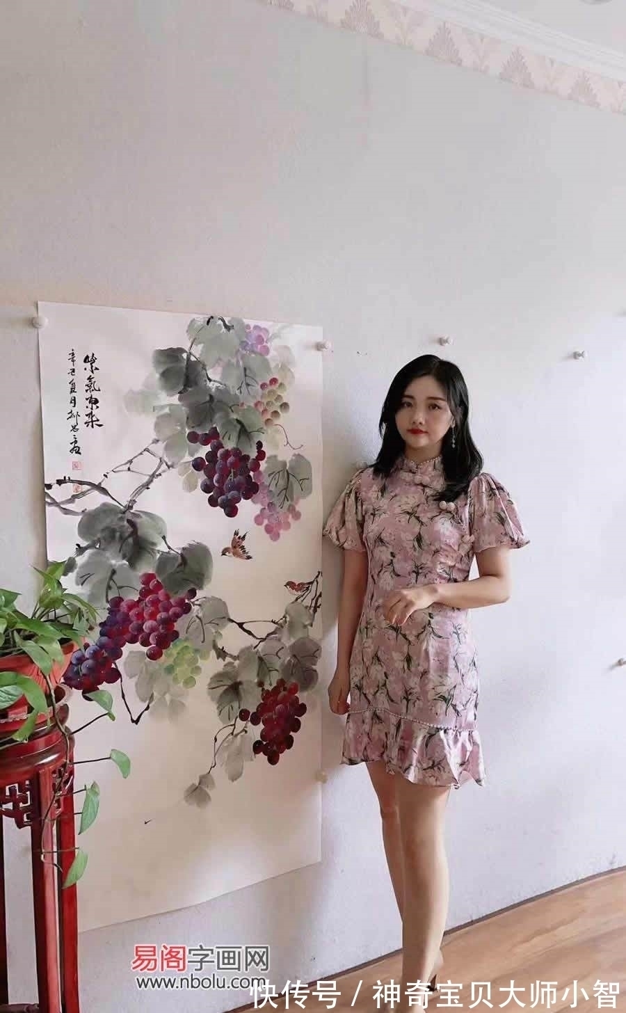 花鸟画家&郝思思:妙笔神韵,刻画入微,传承经典的美女花鸟画家