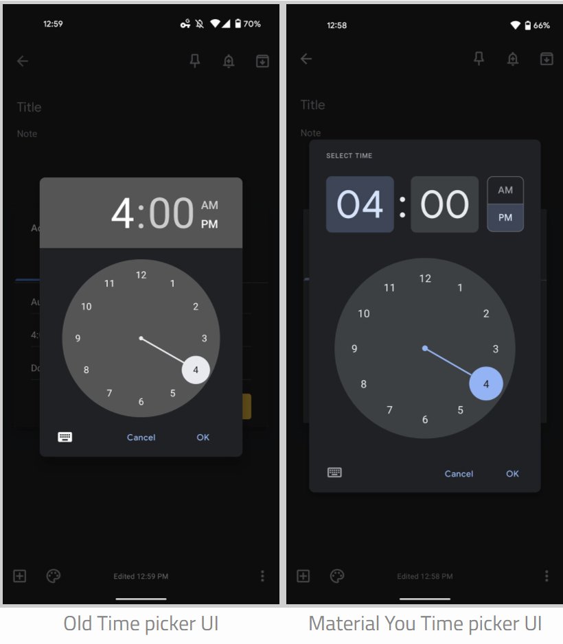 谷歌|谷歌将为 Android 带来全新的时间选择器 UI