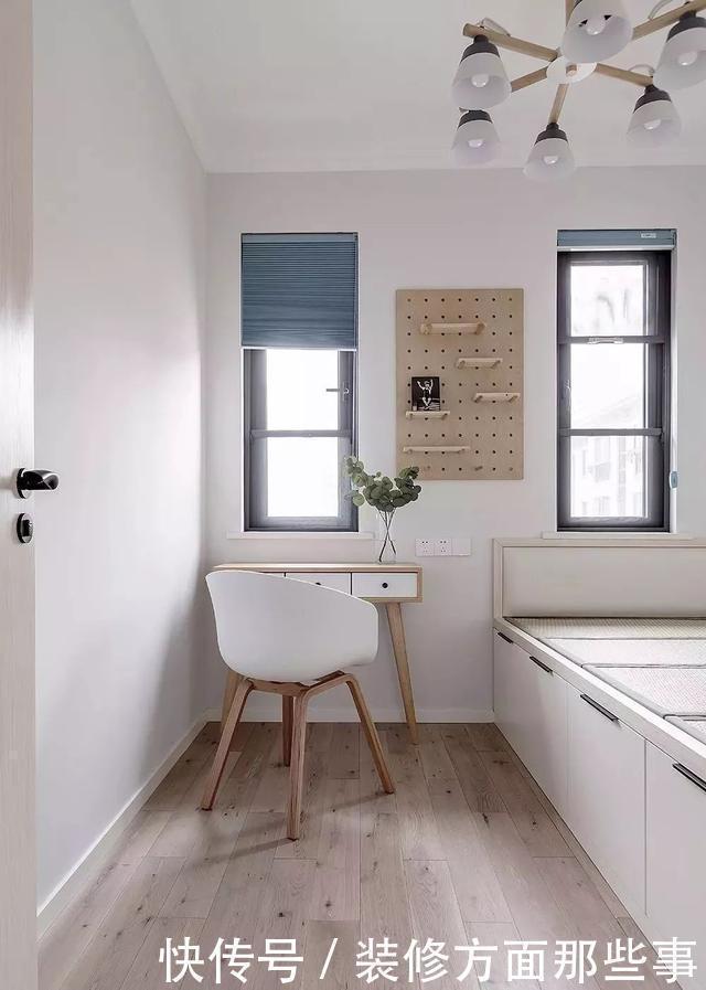 效果图|160㎡简约风格装修效果图，书房长虹玻璃折叠门