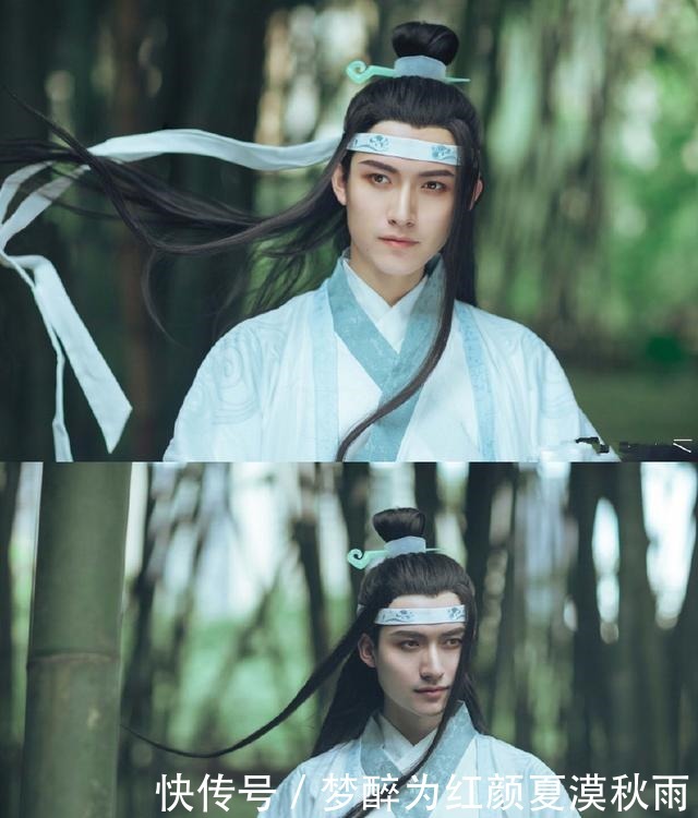 蓝忘机|cos魔道祖师,不是网红脸的他成史上最清秀的蓝忘机,网友好美