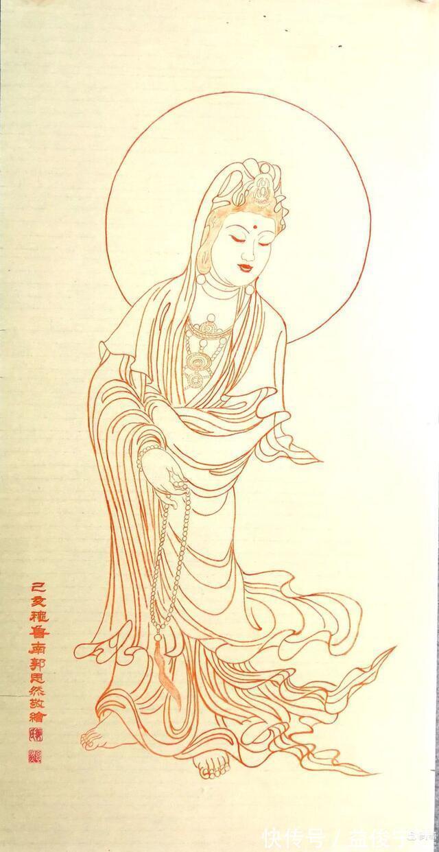 白描|实力派书画家郭思然先生,朱砂白描人物系列作品欣赏