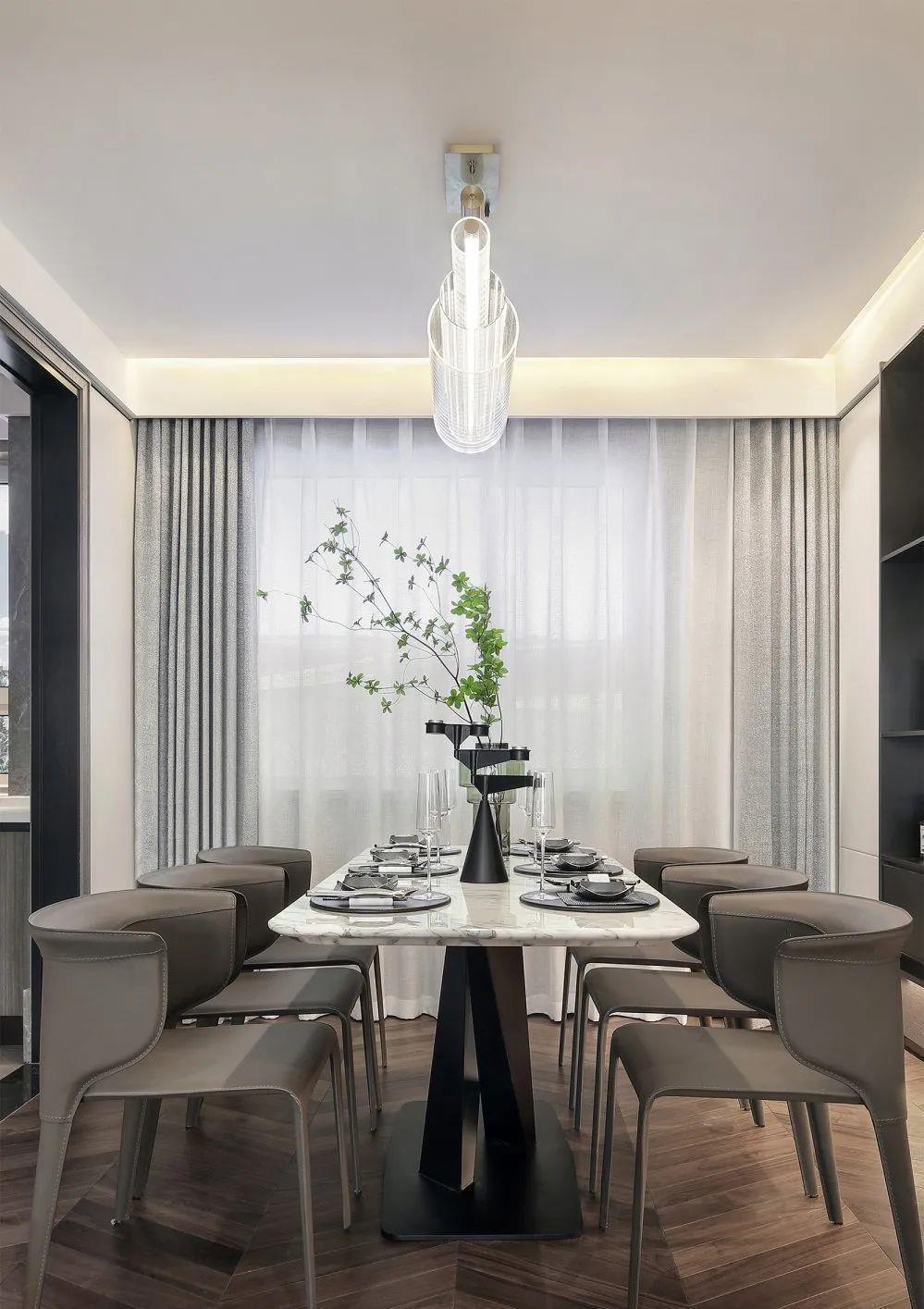 现代|138㎡现代轻奢风就得这么装,空间层次分明,舒适又高级