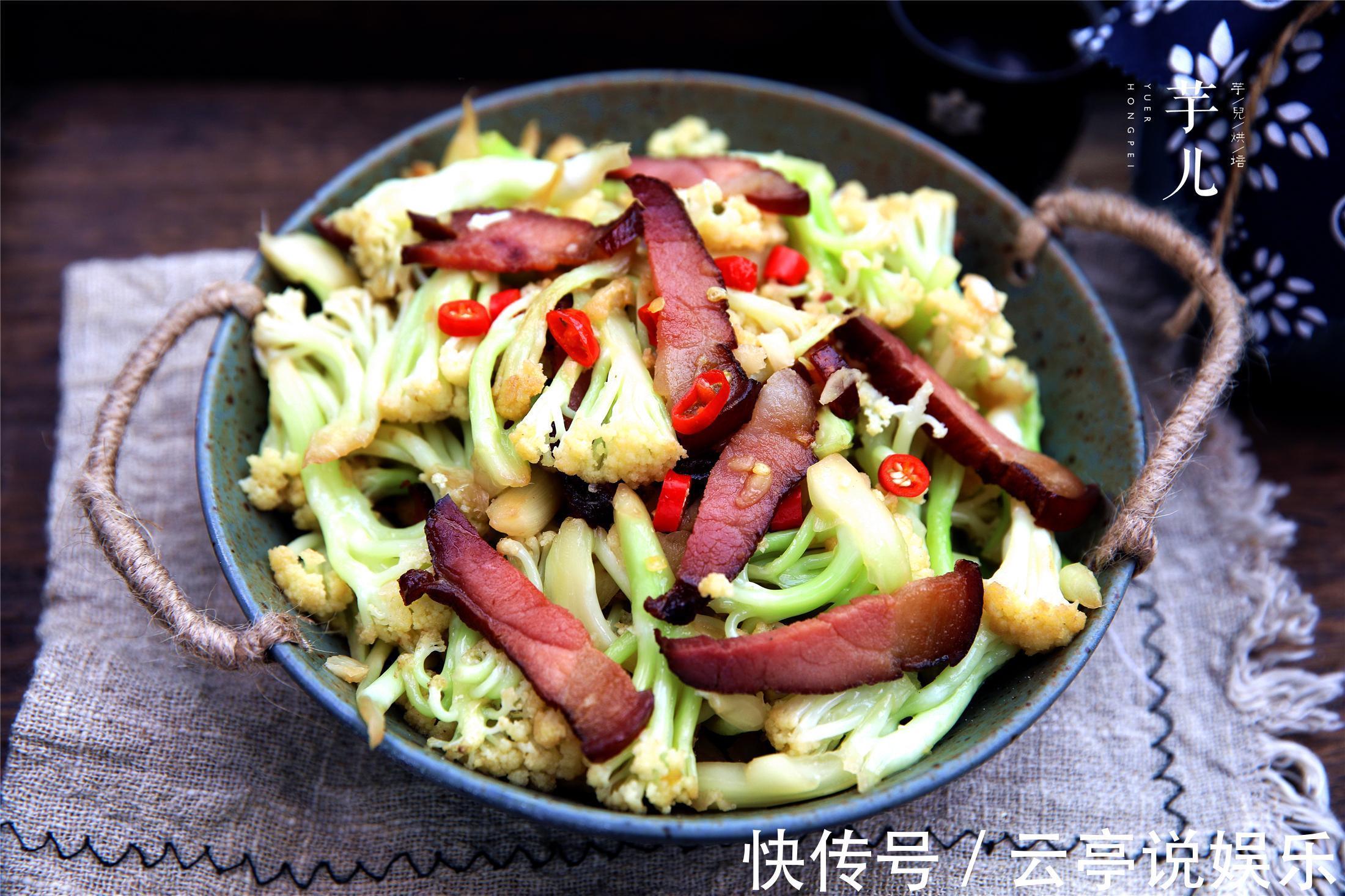 干煸花菜烧腊肉,做法简单,香辣可口,比饭店的好吃,下饭又下酒