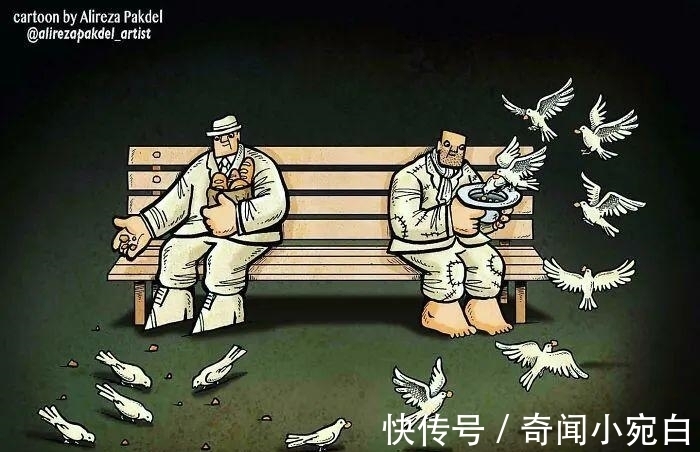 插画作品|17幅描绘人性的插画,赤裸裸的现实,刺痛我们的神经