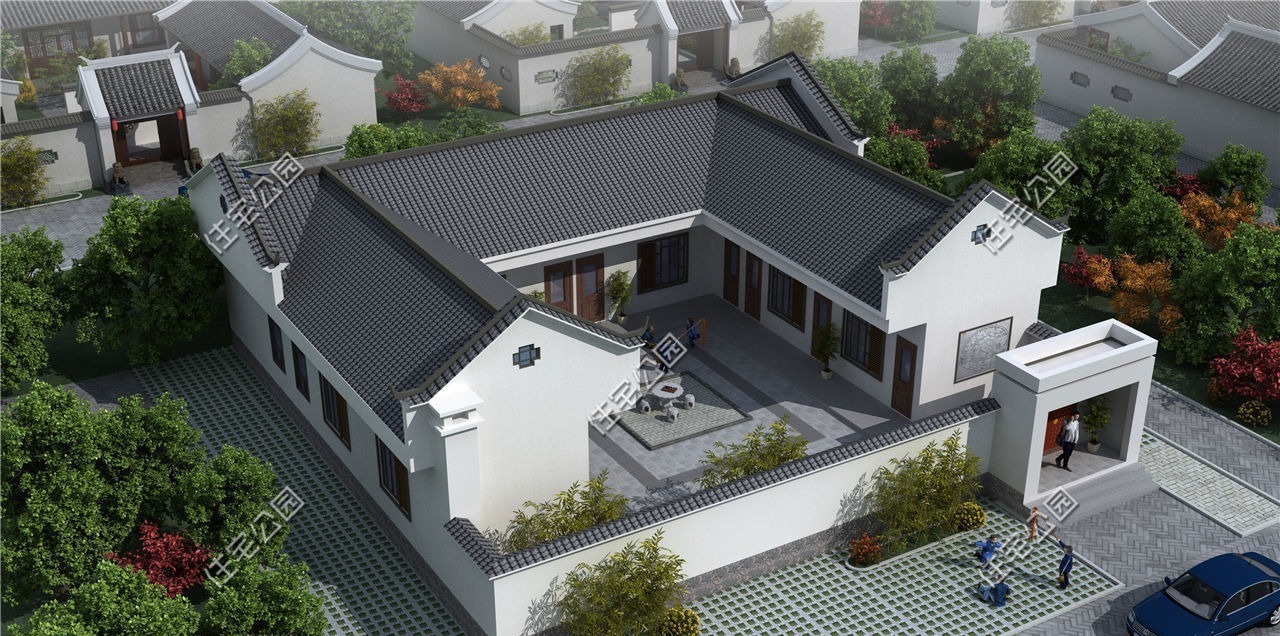 占地面积|20万起就能盖的中式小院,第1套适合南方,第3套适合北方