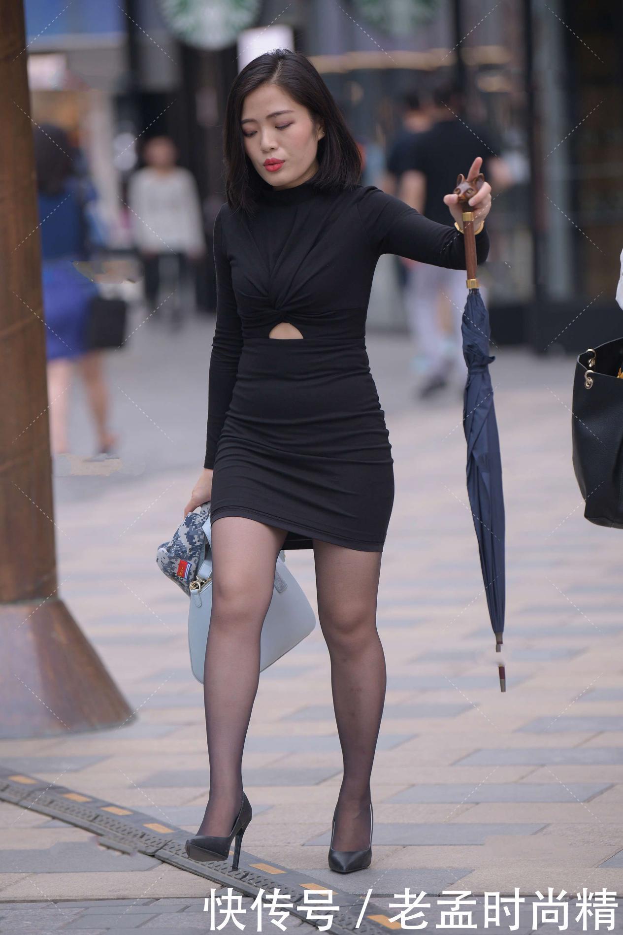 街拍：黑色裙子, 舒适又简约, 散发出时尚气息