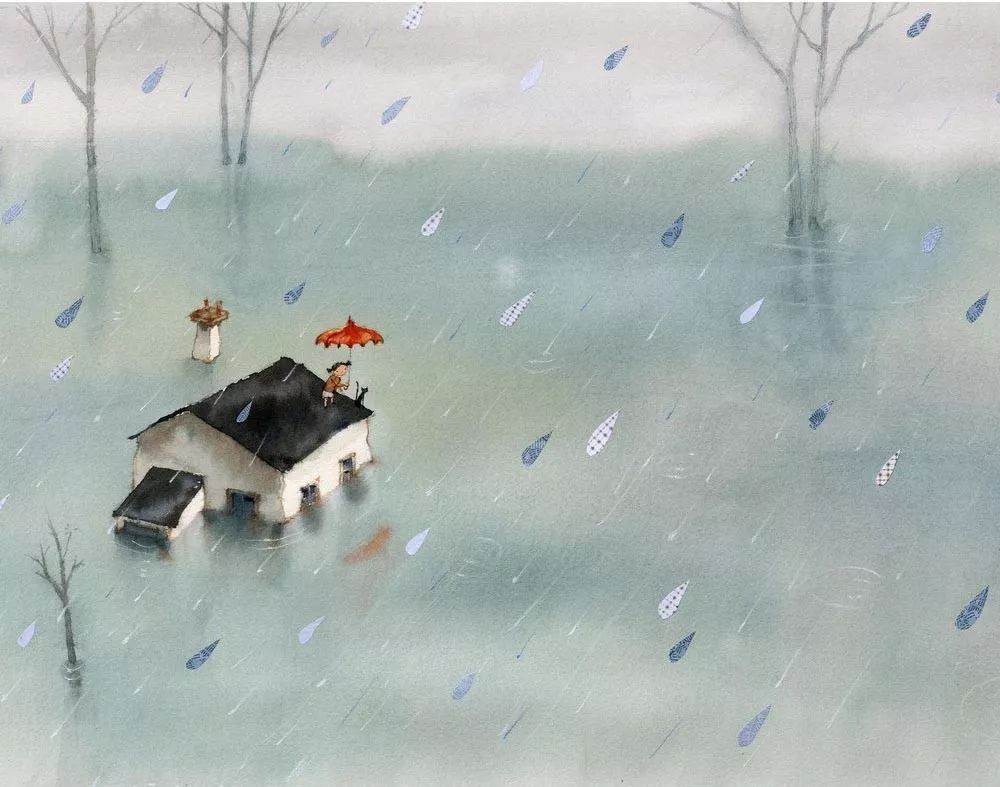 治愈插画$治愈插画:童年,像一个流丽繁复的梦