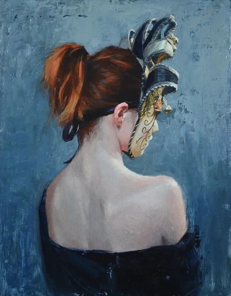 油画#每一幅肖像油画中,凯西·查尔兹都努力捕捉到人类形态的美