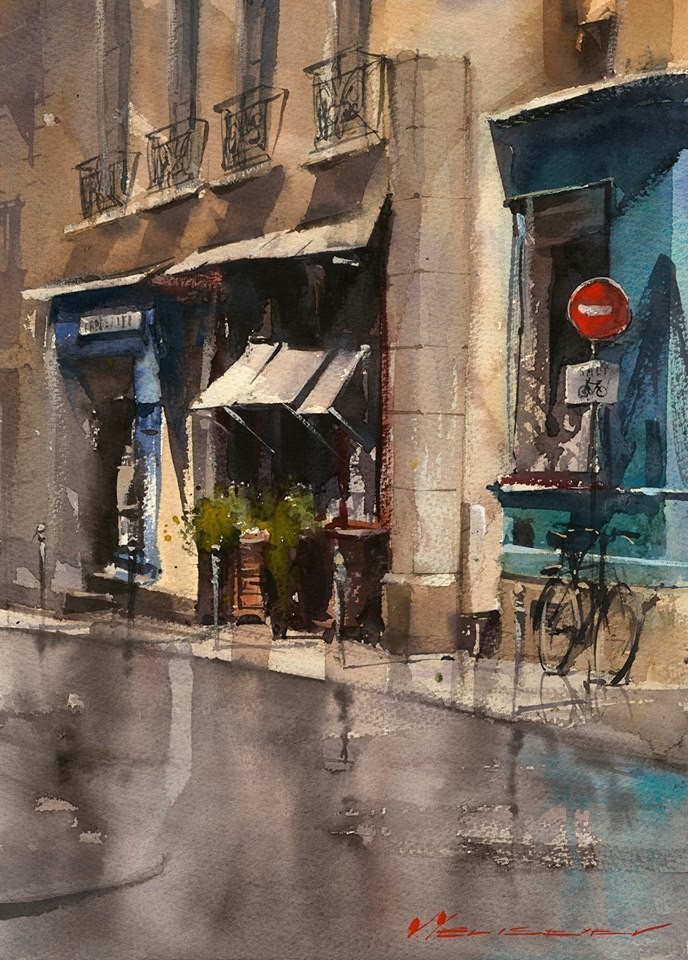 弗拉迪斯拉夫!印象水彩/美国当代艺术家弗拉迪斯拉夫水彩作品