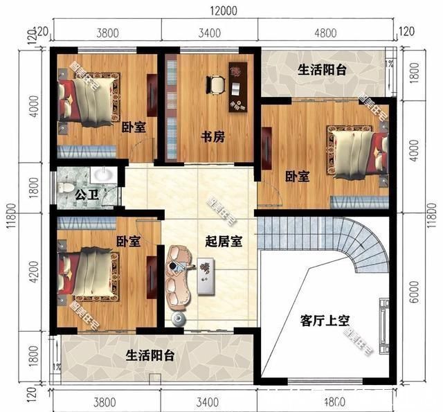 面砖|2栋面宽12米，造型简约的小别墅，每户卧室4-5个