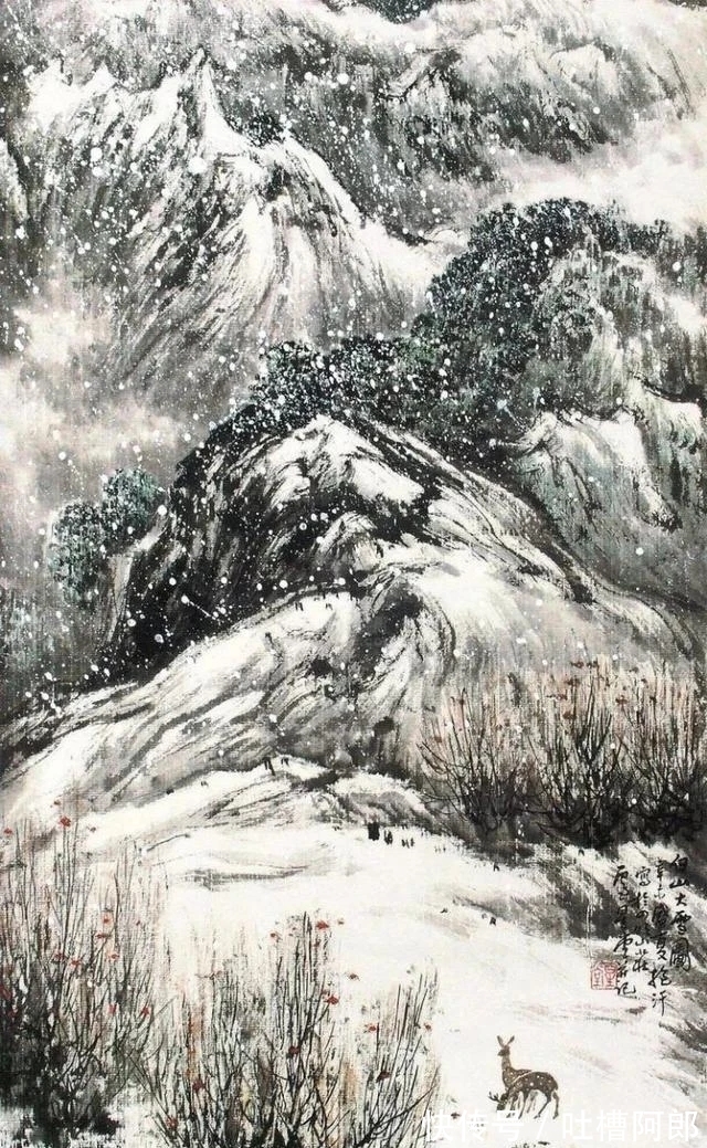 雪景&江蘇省國畫院|盧星堂雪景山水畫,雅而不俗!