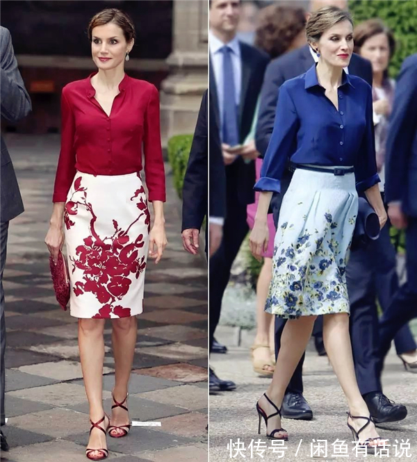 西班牙|初秋怎么穿才美？50+女人学西班牙王后这样搭半裙，优雅还显气质