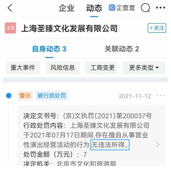 娛樂新瓜！“蔡某某”北京站未經(jīng)許可擅自開場被罰！