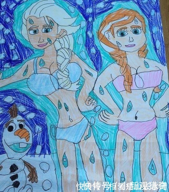 男童|九岁男童笔下的迪士尼公主，艾莎和安娜被丑化，爱丽丝公主最相似