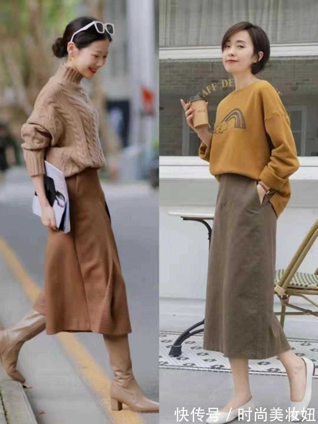 冬季 “过膝裙”才是冬季该有的穿搭,优雅洋气又保暖,照穿显气质