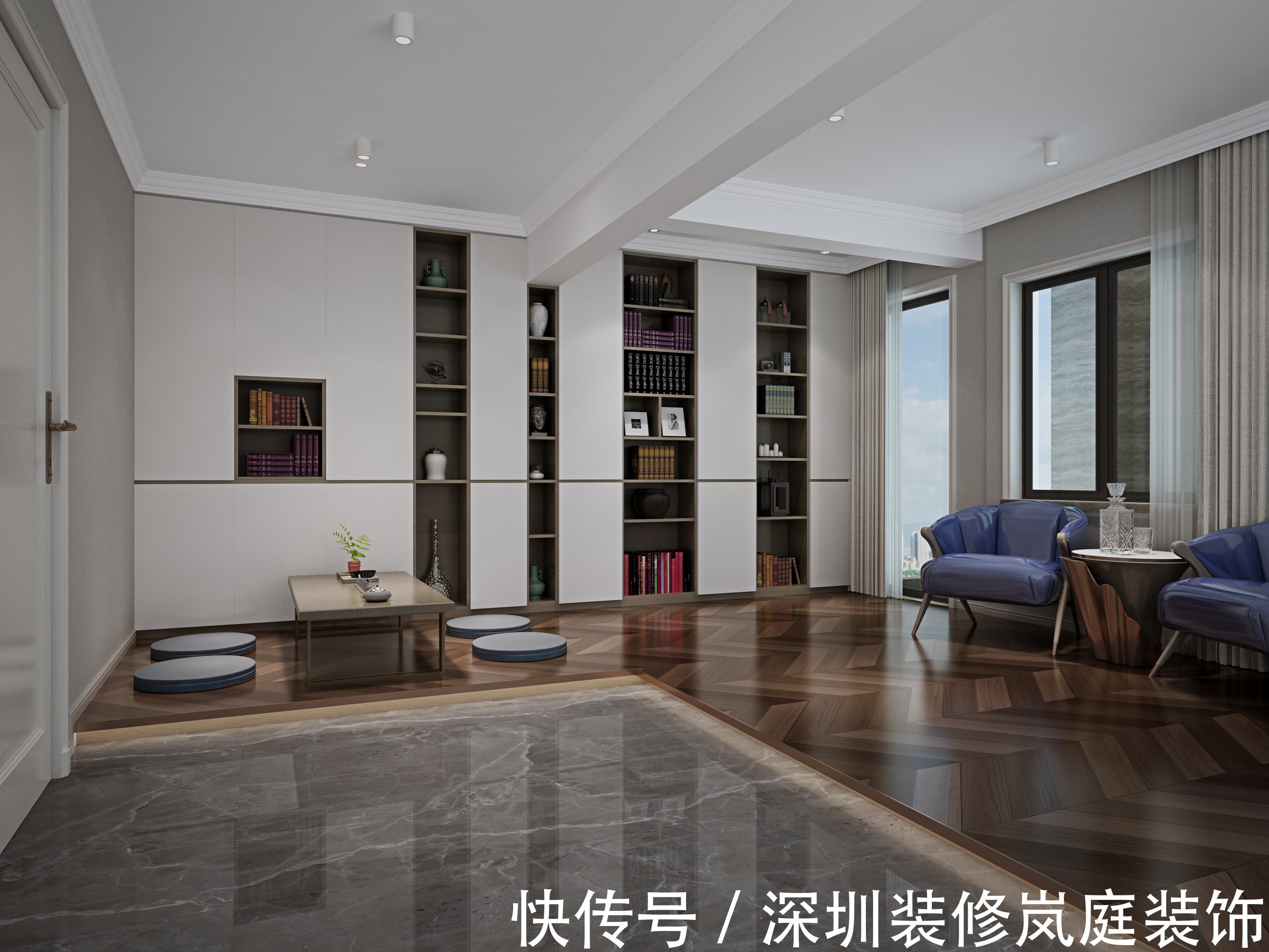 装修|深圳装修:景桦花园140㎡现代简约,书房的设计"读书破万卷"