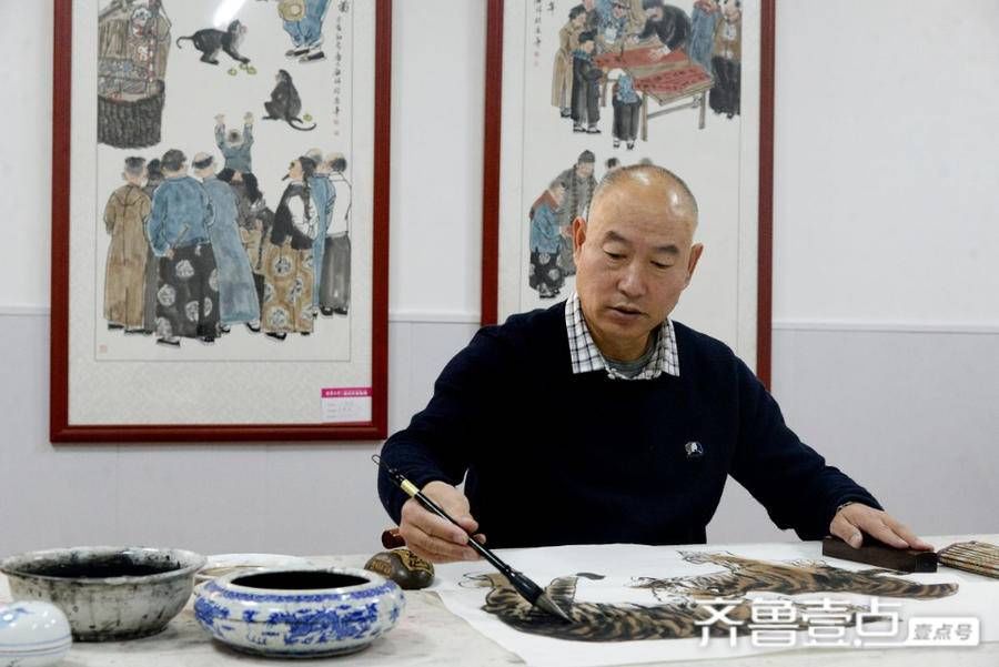 国画#画家王银祥绘就50米百虎图长卷 助力冬奥会