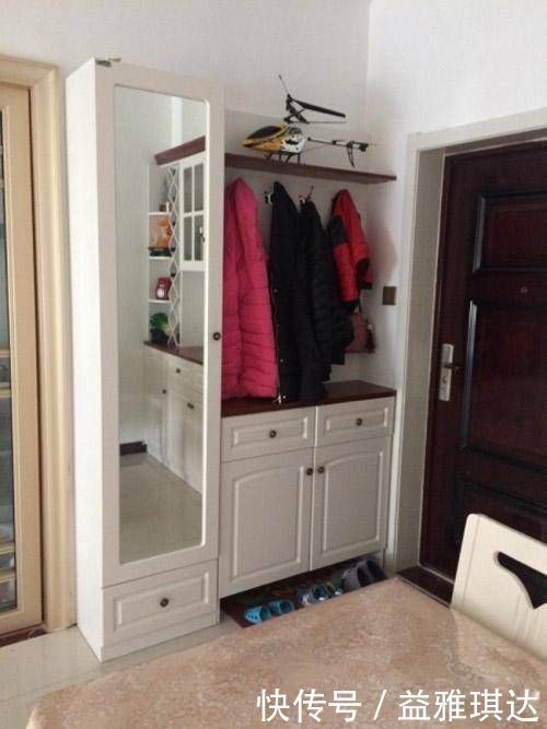 阳台上|硬装结束,头一次见入户鞋柜这样装,太漂亮,客厅柜子也很美