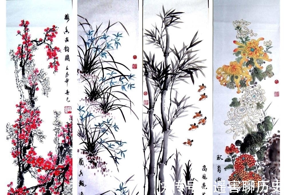 文学作品#黄庭坚《次韵赏梅》:淡漠似能知我意,幽闲元不为人芳