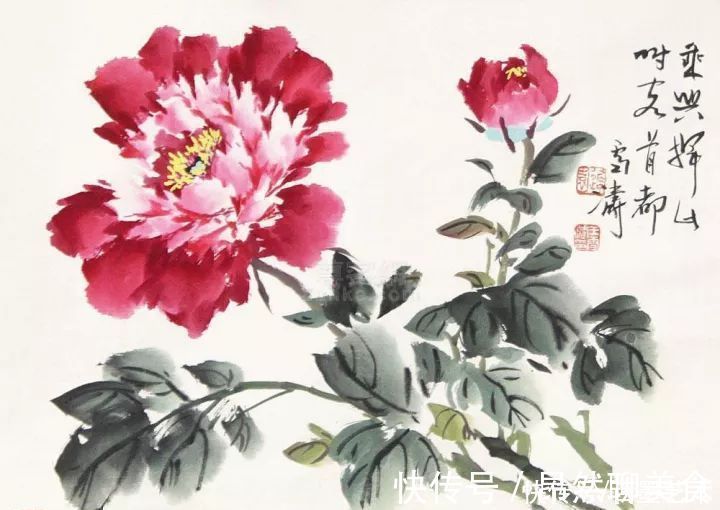 小写意@唯有牡丹真国色!小写意牡丹画150幅,美醉了
