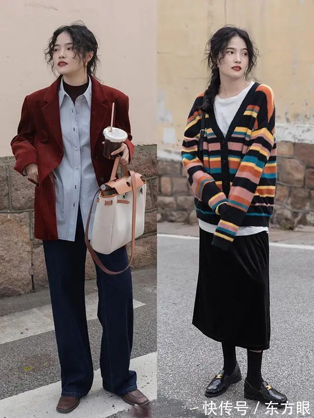 内紧外松 秋天上班穿什么?早秋通勤穿搭示范“随性风”,谁穿谁高级