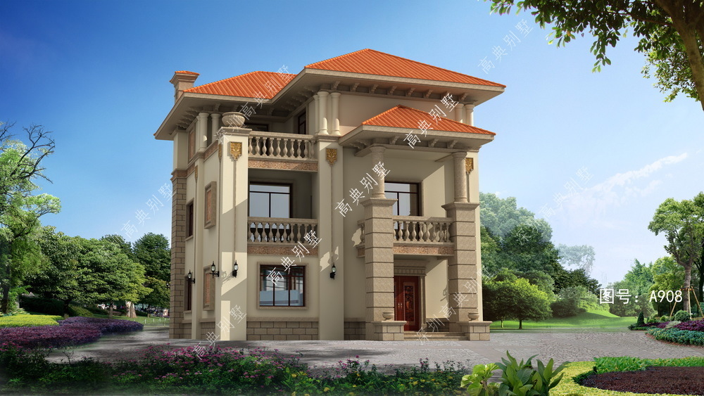 别墅|自建欧式别墅，色彩鲜明