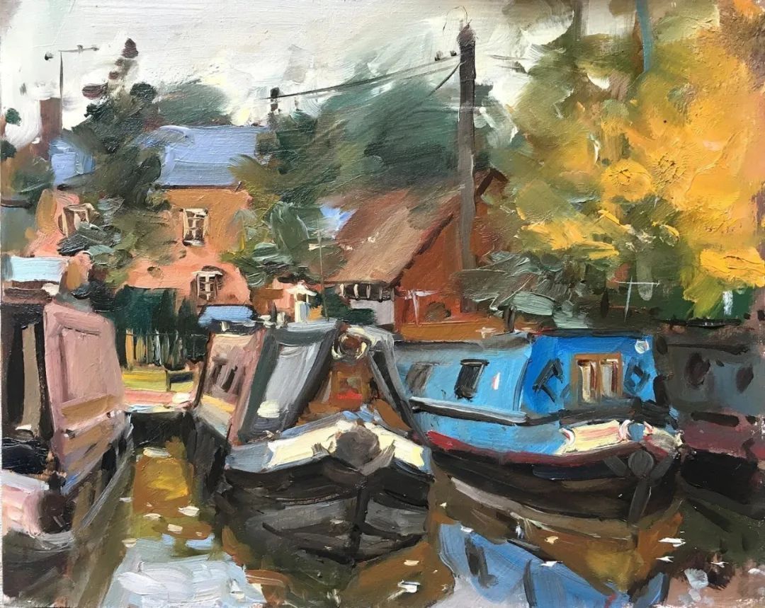 田园风光画@他用画笔,勾勒出一幅幅唯美动人的田园风光画