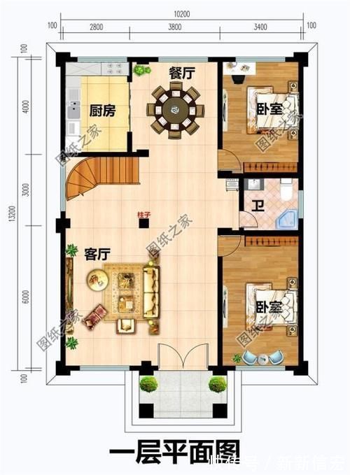 卫生间|农村三层楼房户型图，户型方正舒适，看完赶快收藏图纸
