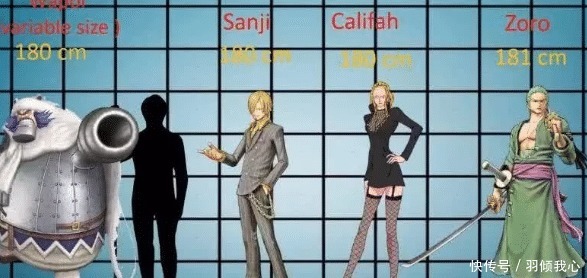 路飞|海贼王全员身高曝光,路飞女帝相差近20厘米,千倍身高差也有!