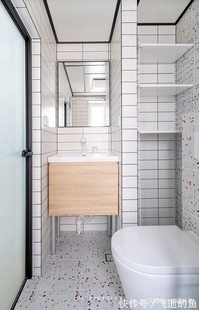 水磨石砖|25㎡原木+白打造超多收纳的MUJI风