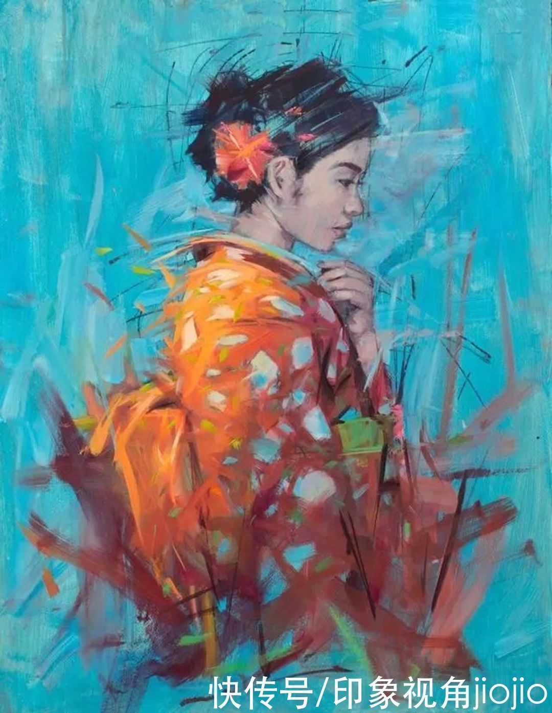 油画!个性人物油画:高调的用色,极度对比的视觉冲击
