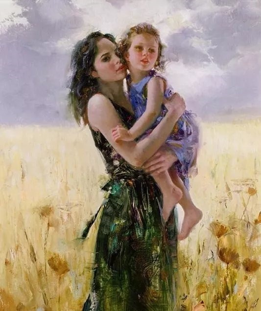 人物#皮诺德埃尼的油画人物，色彩斑斓，动静结合，光彩照人