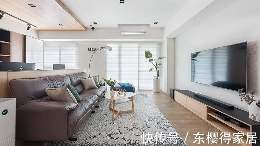 白多|套内86平三居室,装修简单但不俗气,借客厅凭白多增加了一个书房