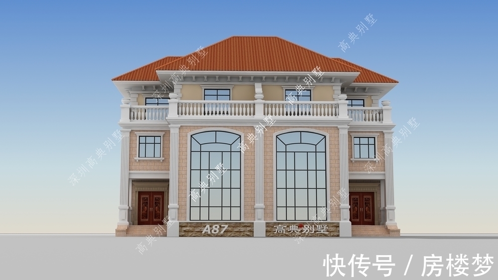 别墅|这款三层欧式双拼别墅,户型方正对称,适合乡村自建房。