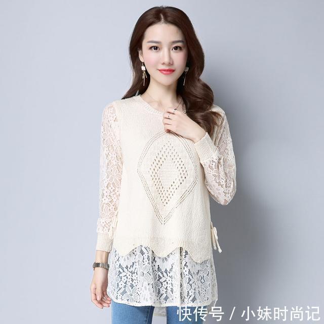 蕾丝|你与女神还差一步，优雅性感的蕾丝针织衫