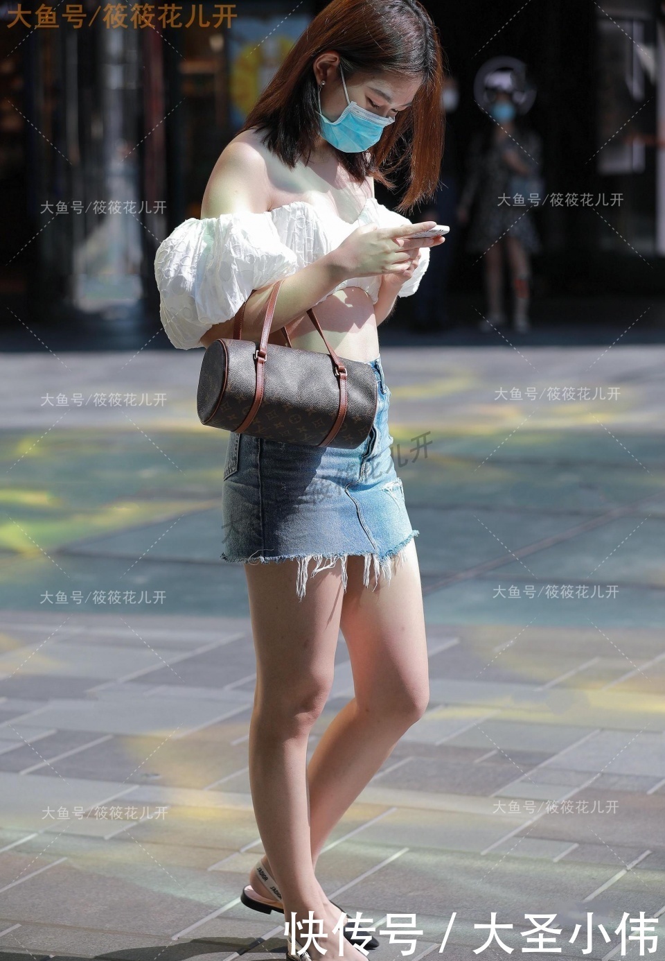 玄色|美女街拍:活力四射的气质美女,这身打扮回头率很高,你能接受做你女朋友吗