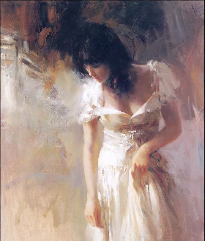 人物#皮诺德埃尼的油画人物，色彩斑斓，动静结合，光彩照人