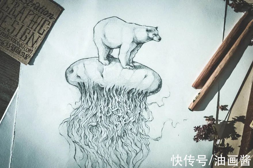 素描@艺术家公开自己的速写本,风格化的动物素描,?个个惹人爱