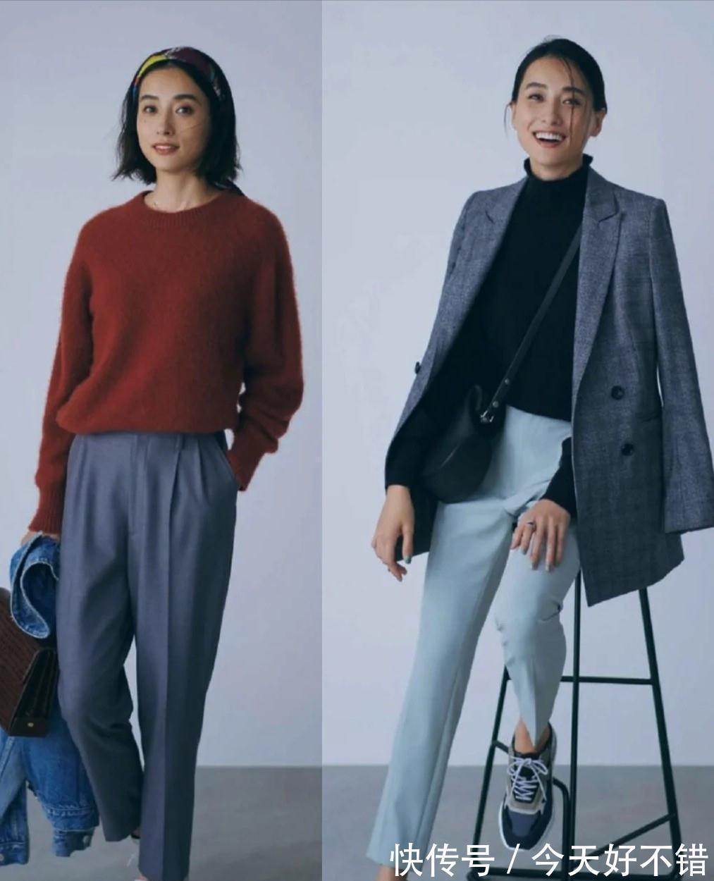 阔腿裤 今秋流行这3种穿衣方式，时尚大方又自然，适合40多岁的女人