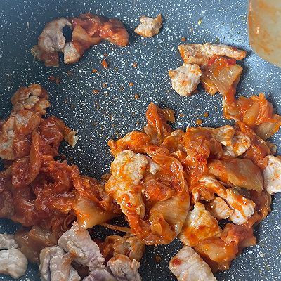 辣白菜|辣白菜五花肉炒饭