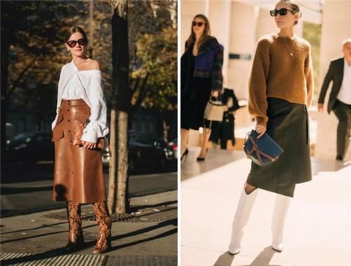 小姐姐 今秋流行“长裙+长靴”，“不露踝”的时髦搭配，太适合老寒腿了